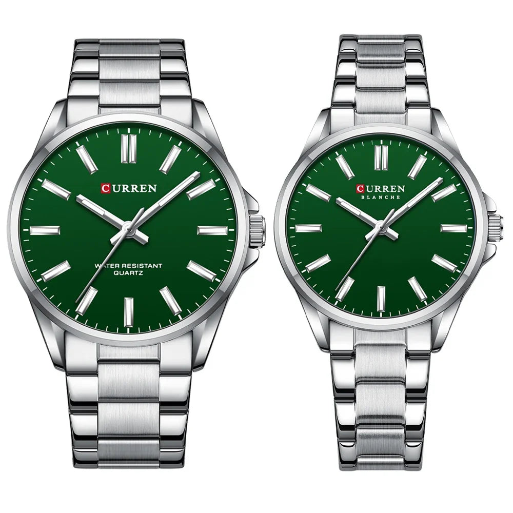 2 Relojes Curren 9090 para Parejas Original
