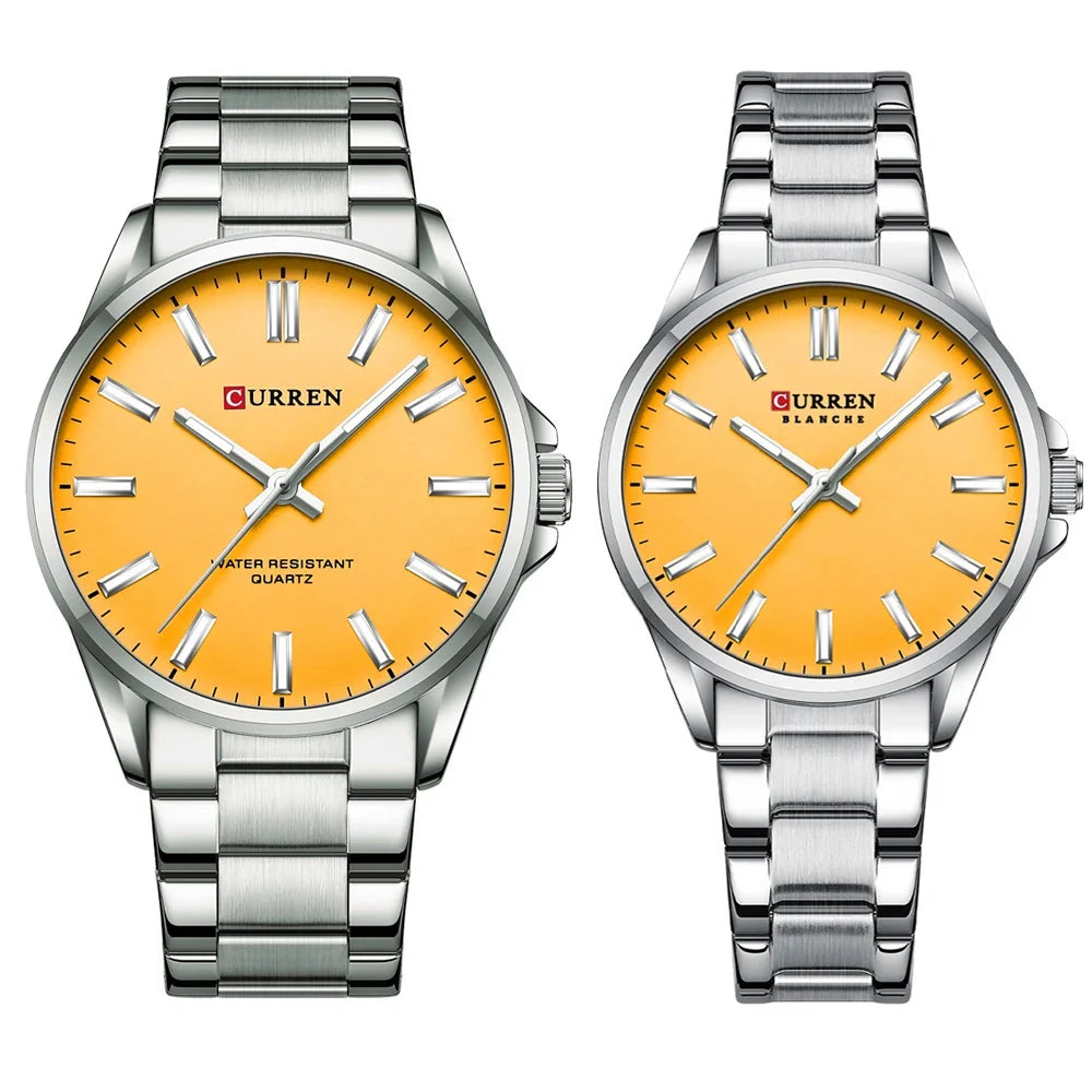 2 Relojes Curren 9090 para Parejas Original