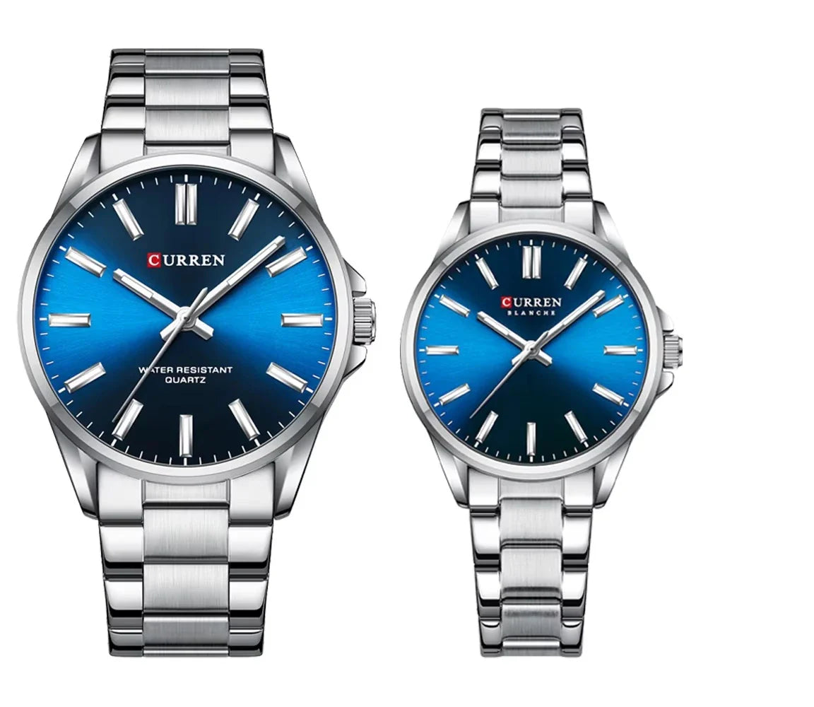 2 Relojes Curren 9090 para Parejas Original