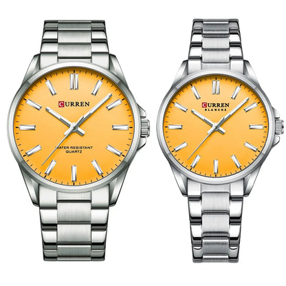 2 Relojes Curren 9090 para Parejas Original