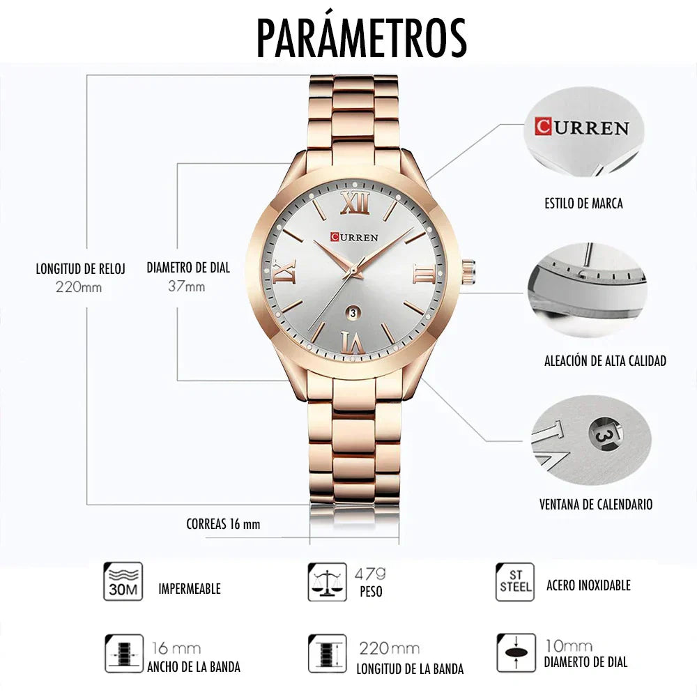 Reloj Curren 9007 Dama - Rapido Hispano 