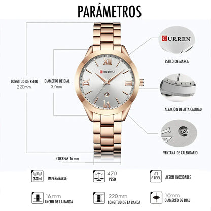 Reloj Curren 9007 Dama - Rapido Hispano 